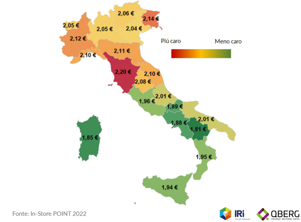 Prezzo volantino discount per regione