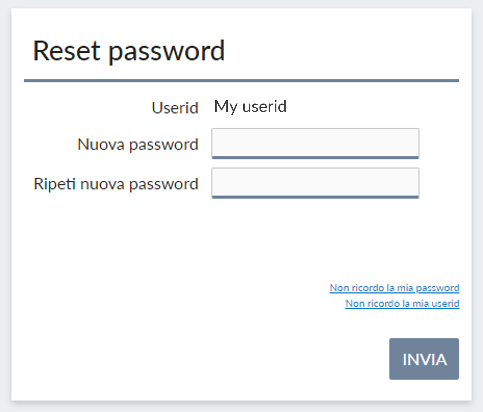 Recupero della userid e della password dei servizi QBerg